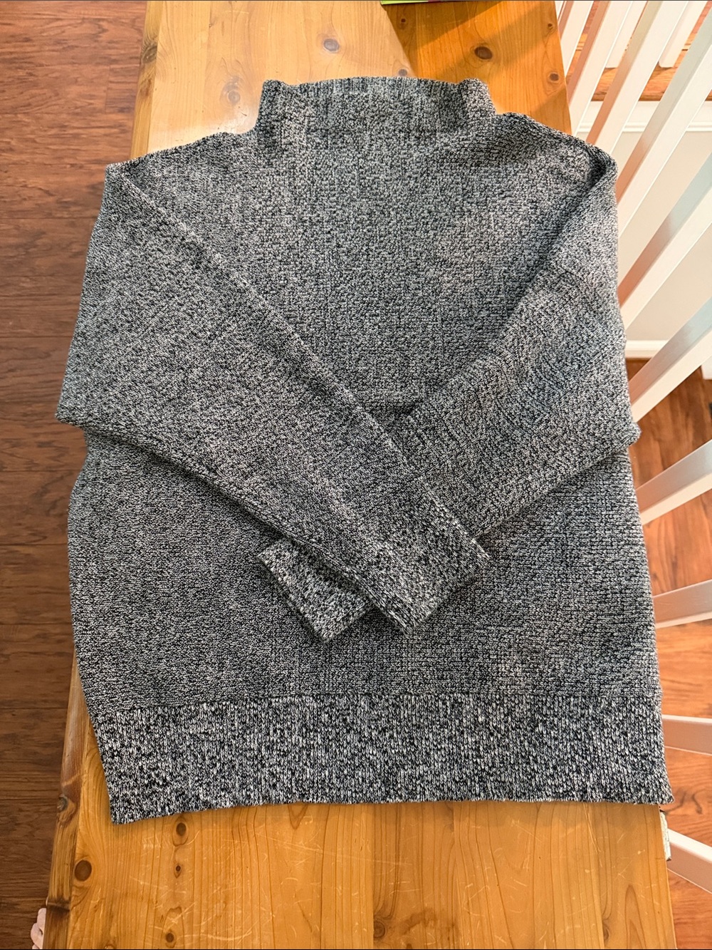 Ann Taylor Factory Charcoal Marled Mock Neck Sweater